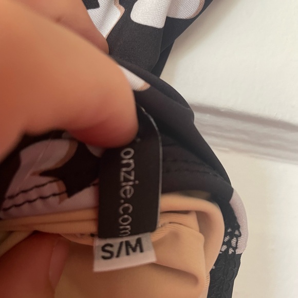 BNWT! ONZIE, High Leg One Piece, bathing suit, black, white & tan leopard print - Picture 10 of 12